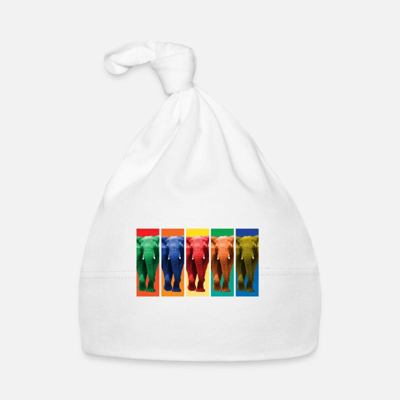 Elefanten - Pop Art Baby Bio-Mütze
