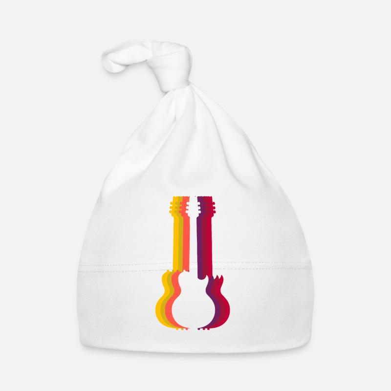 guitare - Bonnet bio Bébé - blanc
