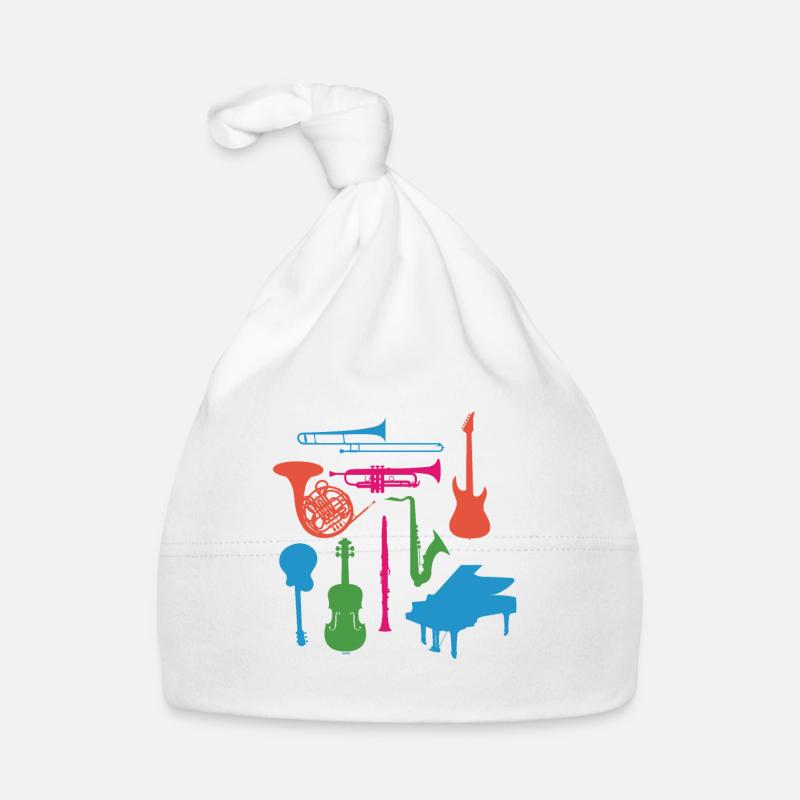 Instruments de musique - Bonnet bio Bébé - blanc