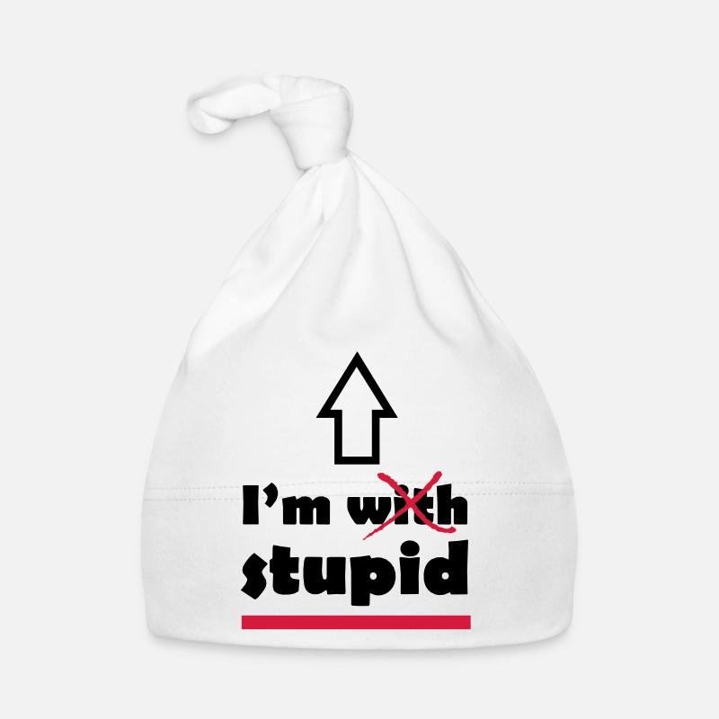 I'm with stupid Organic Baby Cap