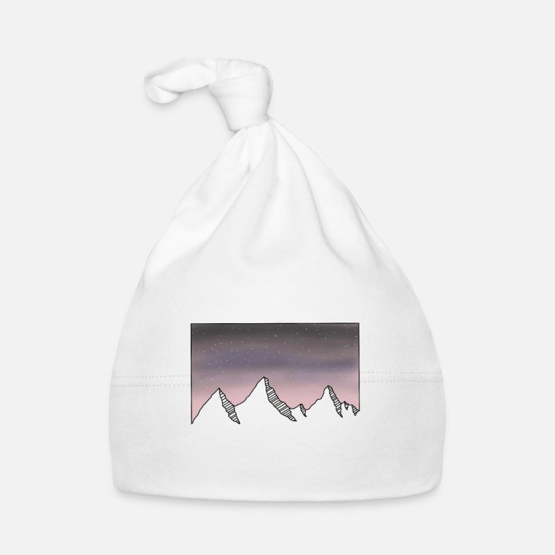 Mountains starry night sky Organic Baby Cap