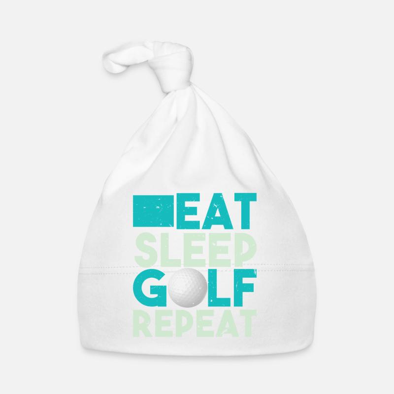Funny Design Eat Sleep Golf Repeat Tshirt Organic Baby Cap