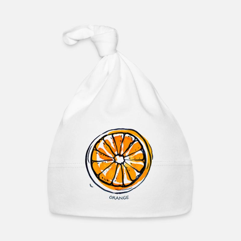 Fruit de fruit orange Fruit - Bonnet bio Bébé - blanc