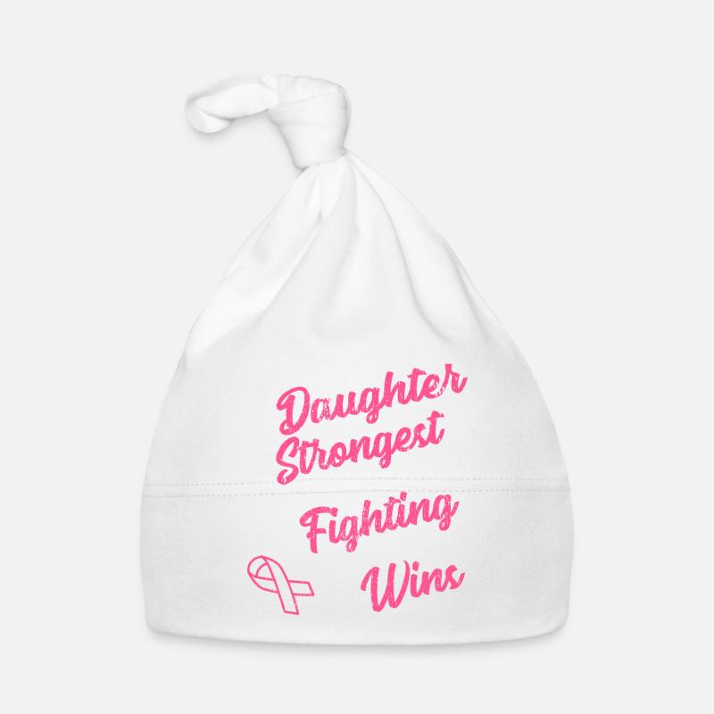 Mois de prévention du cancer du sein fille cancer du sein - Bonnet bio Bébé - blanc