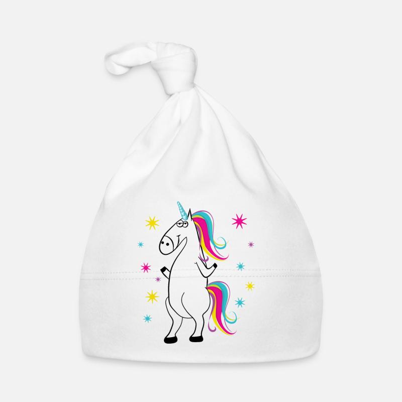 Licorne - Licorne - Licorne - Bonnet bio Bébé - blanc