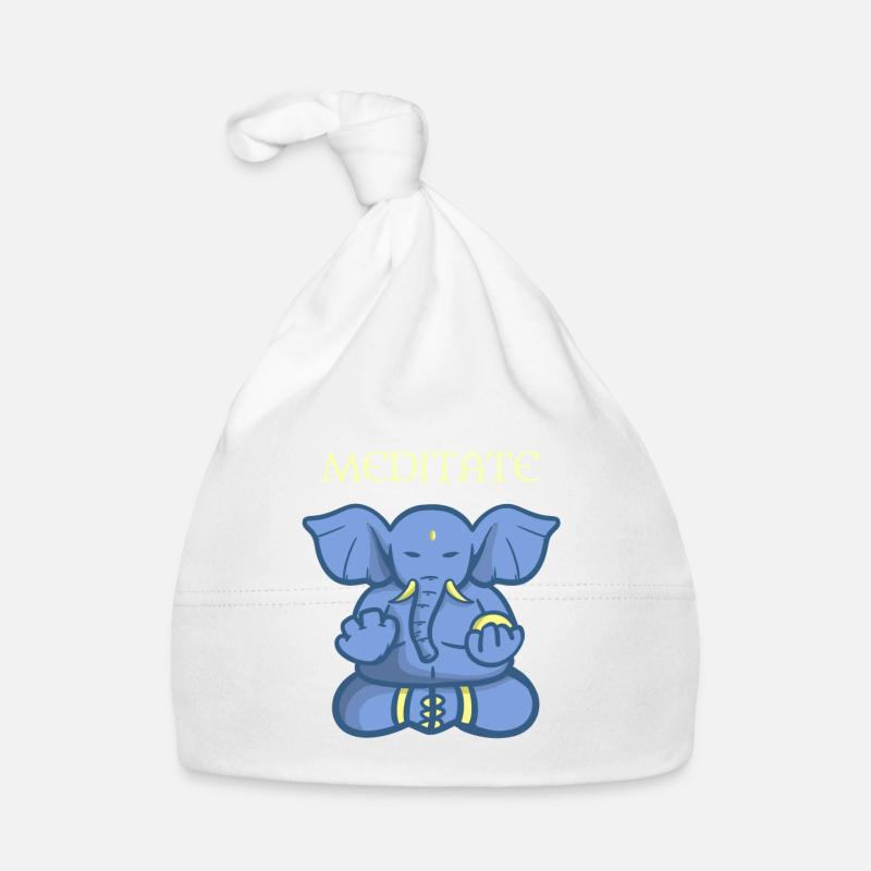 Meditation elephant India gift Organic Baby Cap