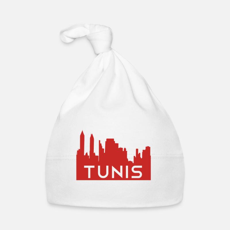 Tunis Skyline Souvenir T-Shirt - Bonnet bio Bébé - blanc