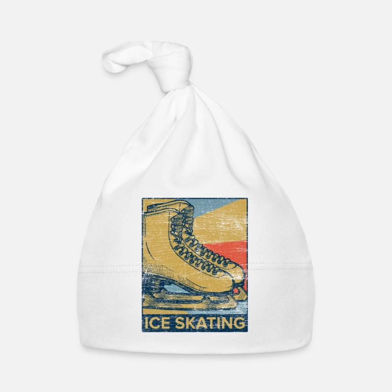 Retro ice skating skates Organic Baby Cap