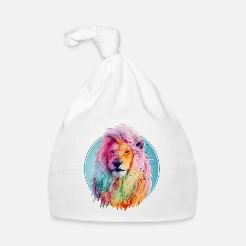 Lion - Bonnet bio Bébé - blanc