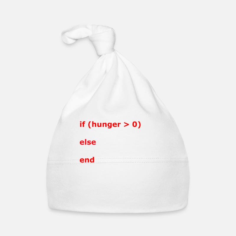 Coding If Hunger - Baby Bio-Mütze - Weiß