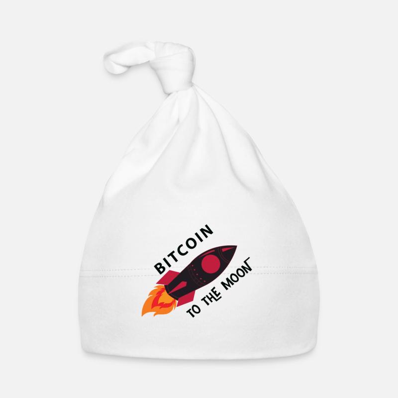 Bitcoin Rocket Moon - Organic Baby Cap - white
