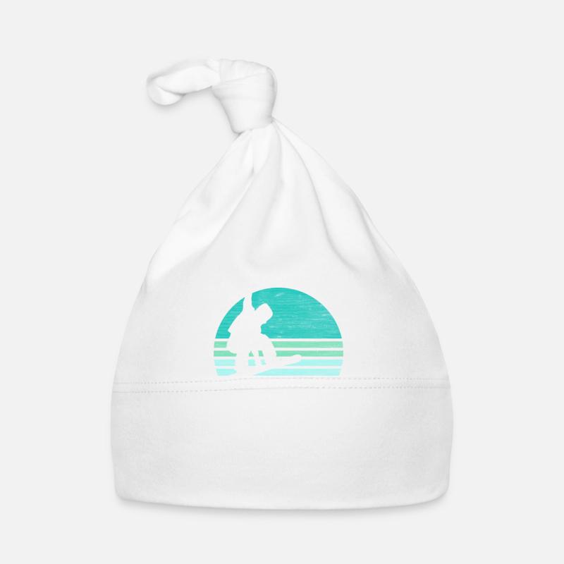 Snowboard Schnee Wintersport Retro Baby Bio-Mütze