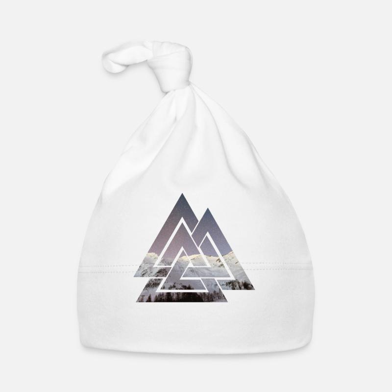 Abstrakte Berge - Baby Bio-Mütze - Weiß