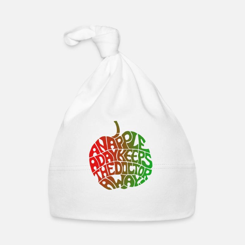 "Apple Design" Red - Green by Chris Illustrations Organic Baby Cap