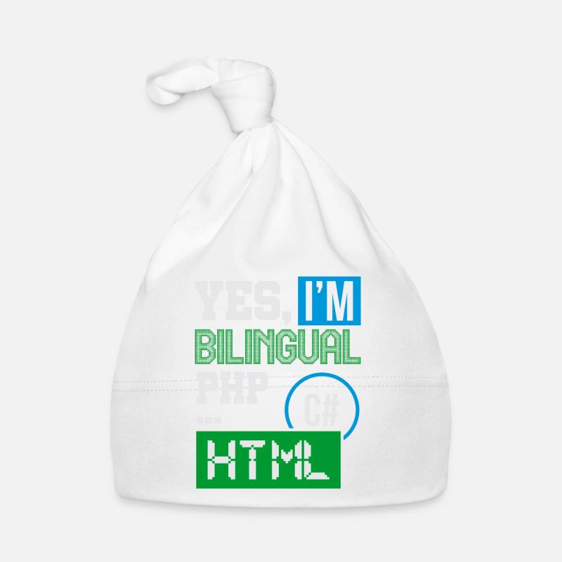 Computer Programmer Humor Yes, I'm Bilingual HTML Organic Baby Cap