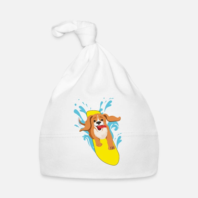 Surfen Hund Cocker Spaniel Surfer Surfing Geschenk Baby Bio-Mütze