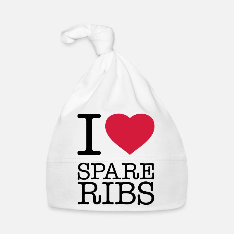 I LOVE SPARE RIBS - Bonnet bio Bébé - blanc