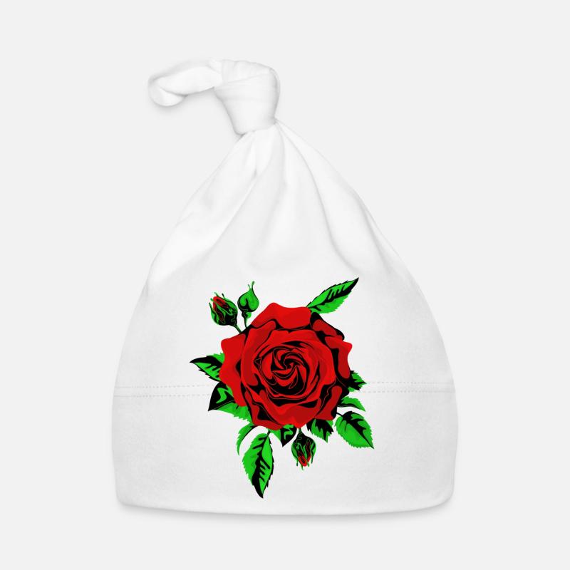 Red Rose Organic Baby Cap