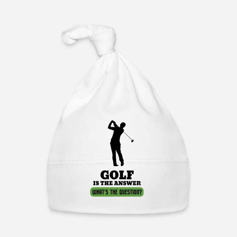 Golf Golfball Golfer Golfen Golfing - Bonnet bio Bébé - blanc