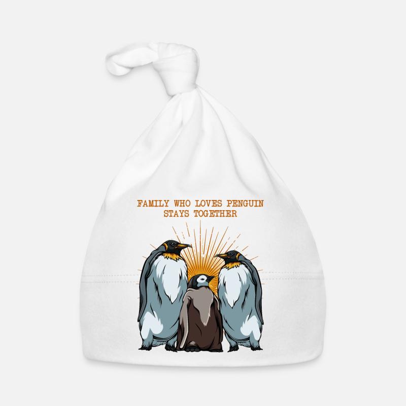 Pinguin Familie Statement Sprüche Tier Geschenk Baby Bio-Mütze