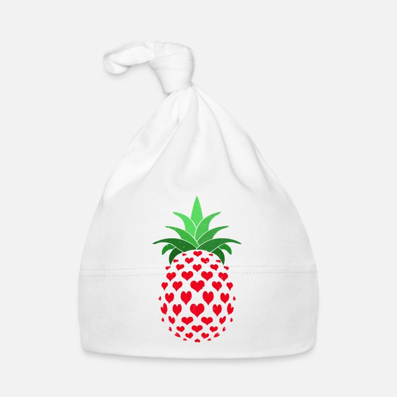 Ananas Herzen Abstrakte Kunst Fruchtig Geschenk Baby Bio-Mütze