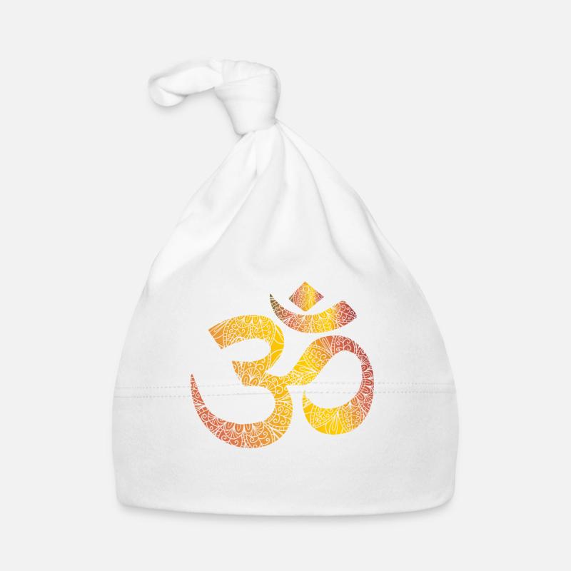 Mandala OM Zeichen Chakra Farben Baby Bio-Mütze