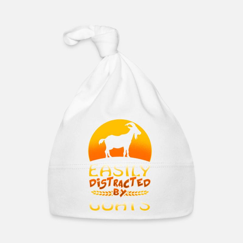 Facilement distrait par les chèvres - Bonnet bio Bébé - blanc