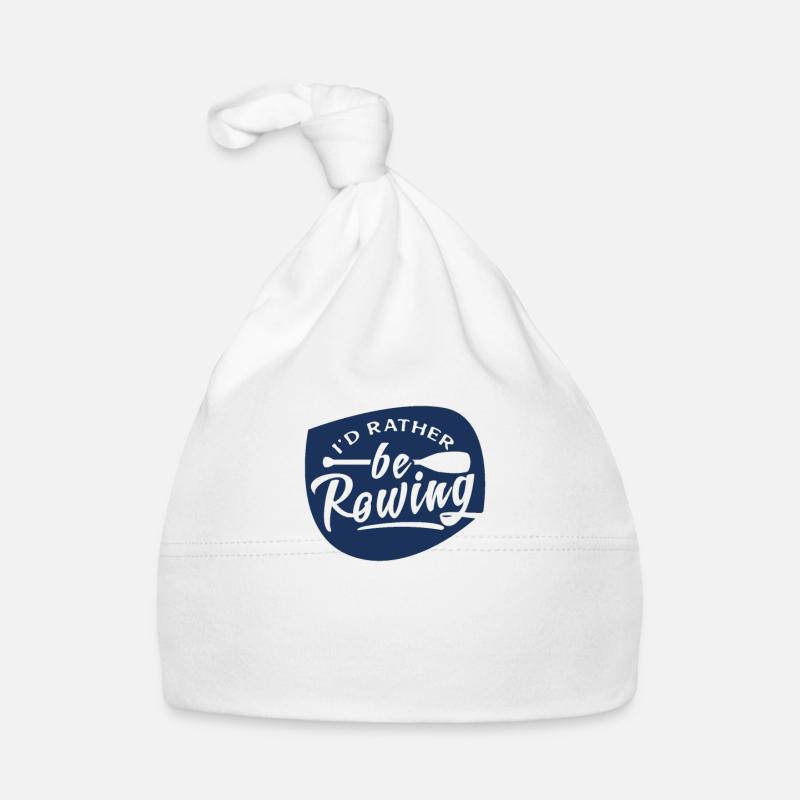 Rowing Boat Rowing Rowing Rowing Rowing Rowing - Organic Baby Cap - white