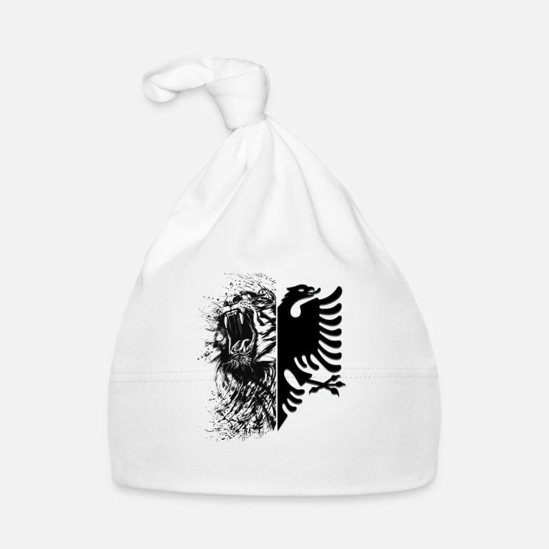 Drapeau de l’Albanie « Aigle albanais » - Bonnet bio Bébé - blanc