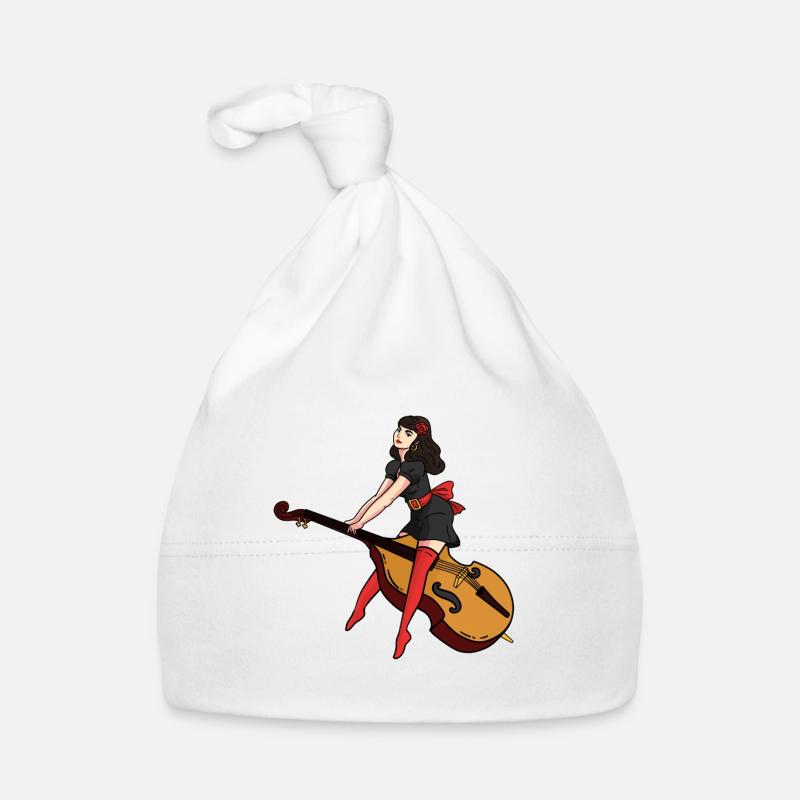 Fille de contrebasse - Bonnet bio Bébé - blanc