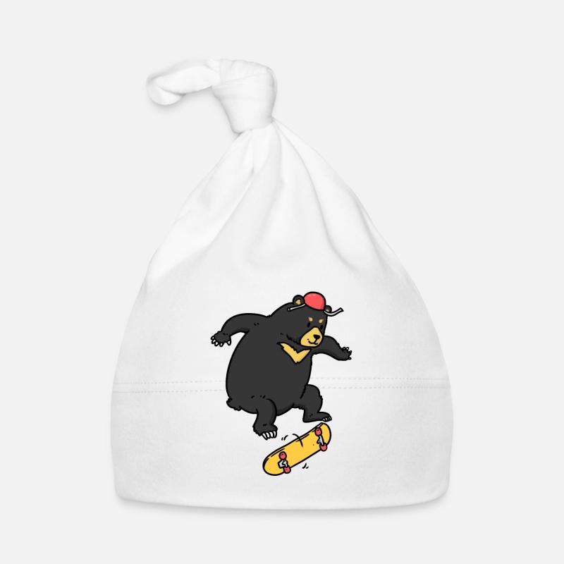 Kickflip Bär Skateboard Bärchen Wild Tier Zoo Baby Bio-Mütze
