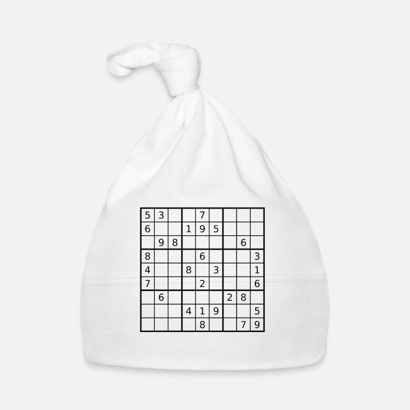 Sudoku - Bonnet bio Bébé - blanc