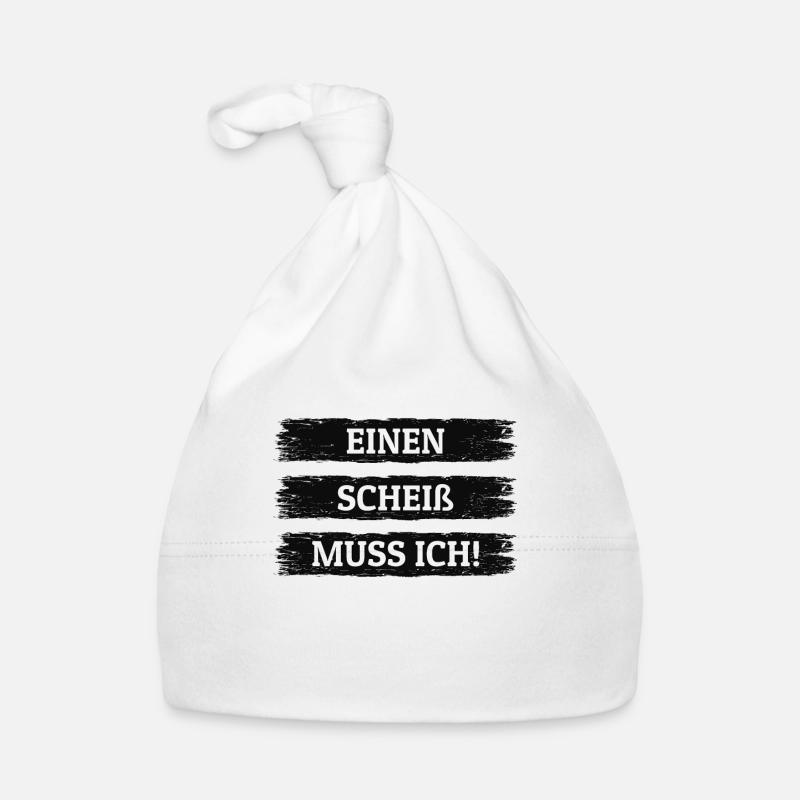EINEN SCHEIß MUSS ICH - Baby Bio-Mütze - Weiß