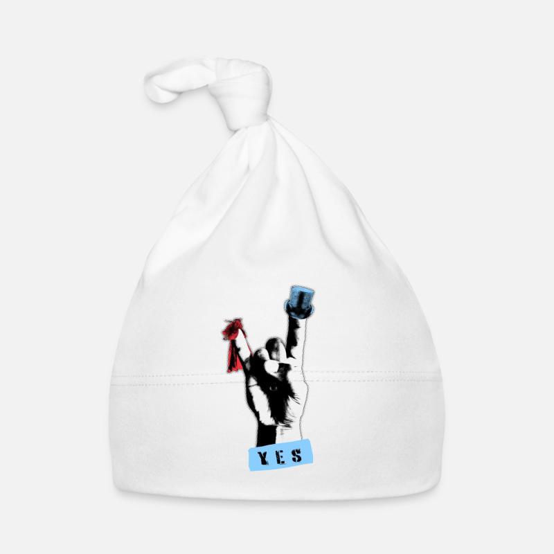 Chemise de mariage à la main Rock n Roll - Bonnet bio Bébé - blanc