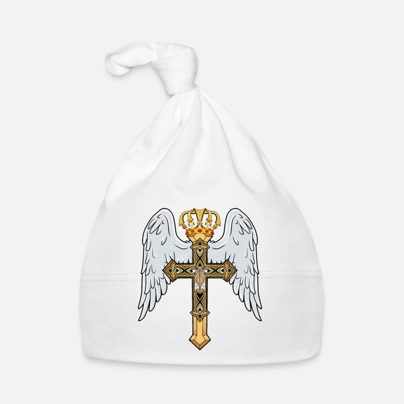 Heavenly Cross with Crown Organic Baby Cap