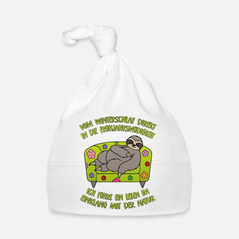 Sloth hibernating spring fatigue saying Organic Baby Cap