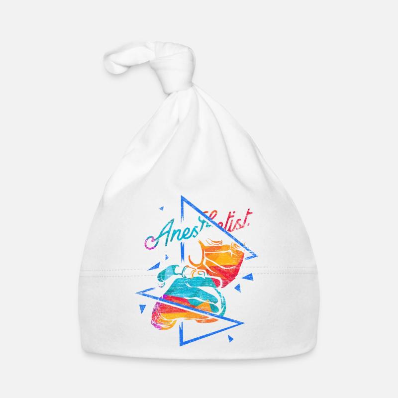 Anesthésiste en polygone - Bonnet bio Bébé - blanc