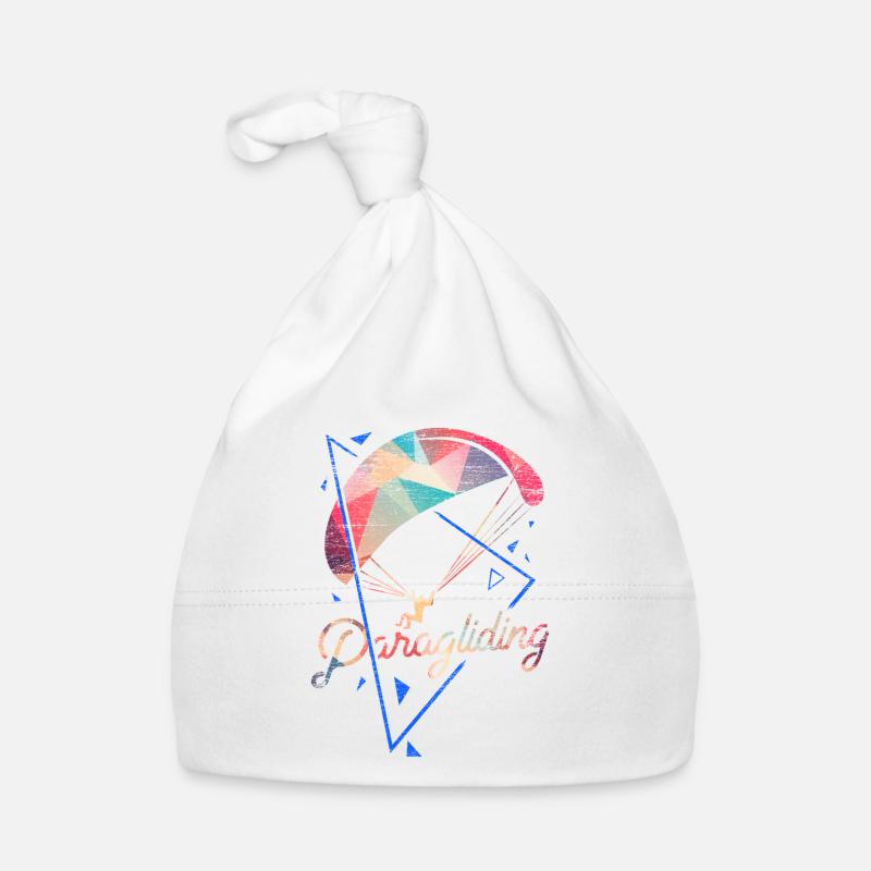 Cadeau polygone parapente - Bonnet bio Bébé - blanc