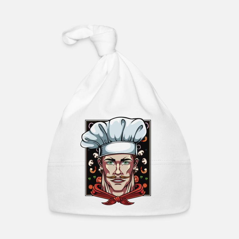 Küchenchef Chefkoch Chef Köche Restaurant Kochen - Baby Bio-Mütze - Weiß