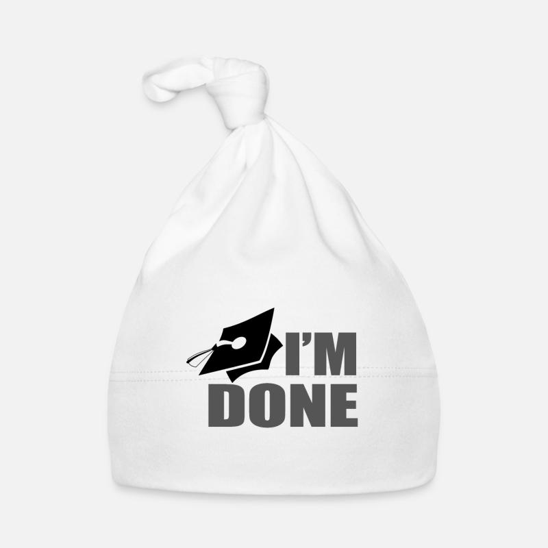 I ́m done with school - I'm done with school Organic Baby Cap