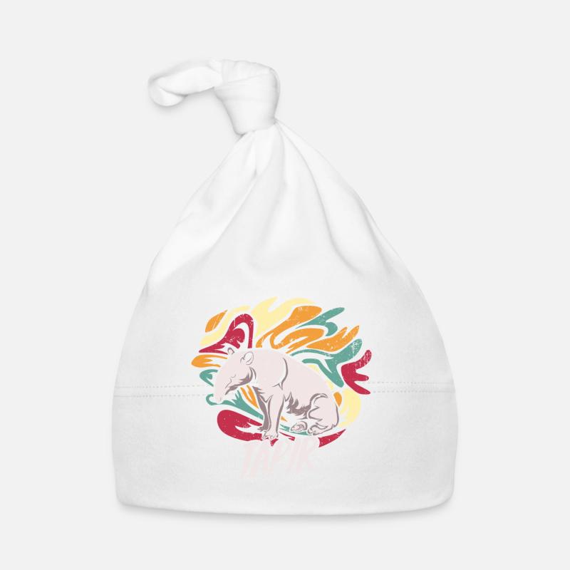 Cadeau Tapirs - Bonnet bio Bébé - blanc