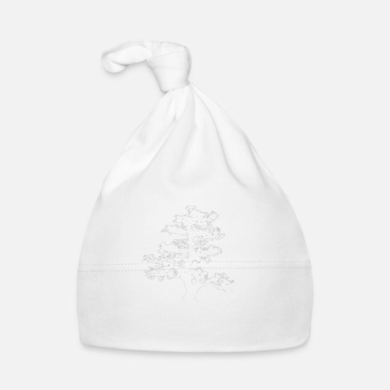 Arbre de Bouddha japonais méditatif - Bonnet bio Bébé - blanc