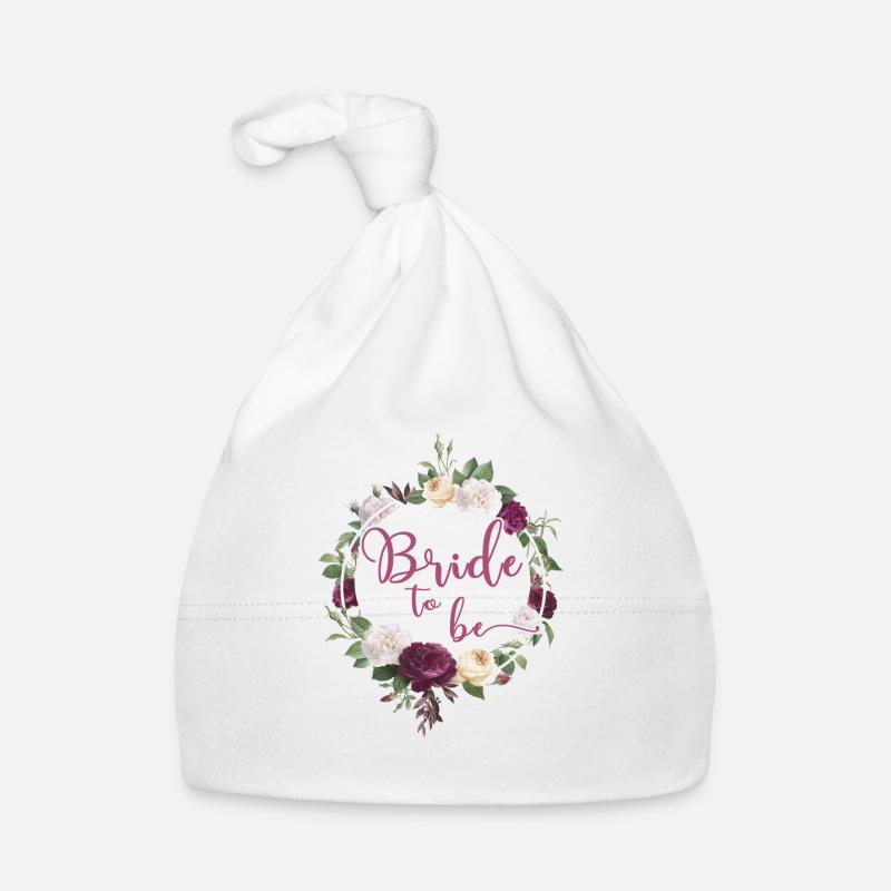 Mariée pour être mariée JGA Mariage Célébration de mariage - Bonnet bio Bébé - blanc