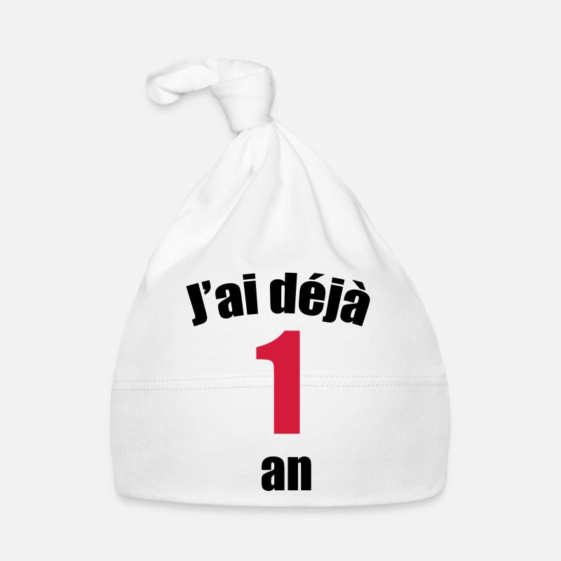 J'ai déjà 1 an ! - Bonnet bio Bébé - blanc