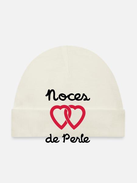 Noces de Perle - Bonnet bio Bébé - blanc - Devant