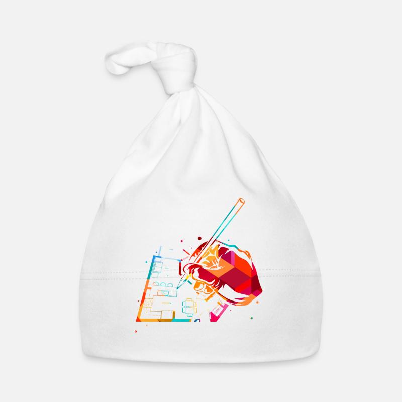 Draftsman polygon - Organic Baby Cap - white