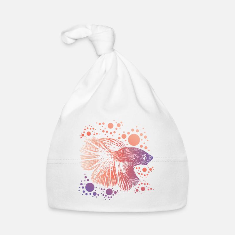 Betta Splendens Retro print I Siamese Fighting Baby Bio-Mütze