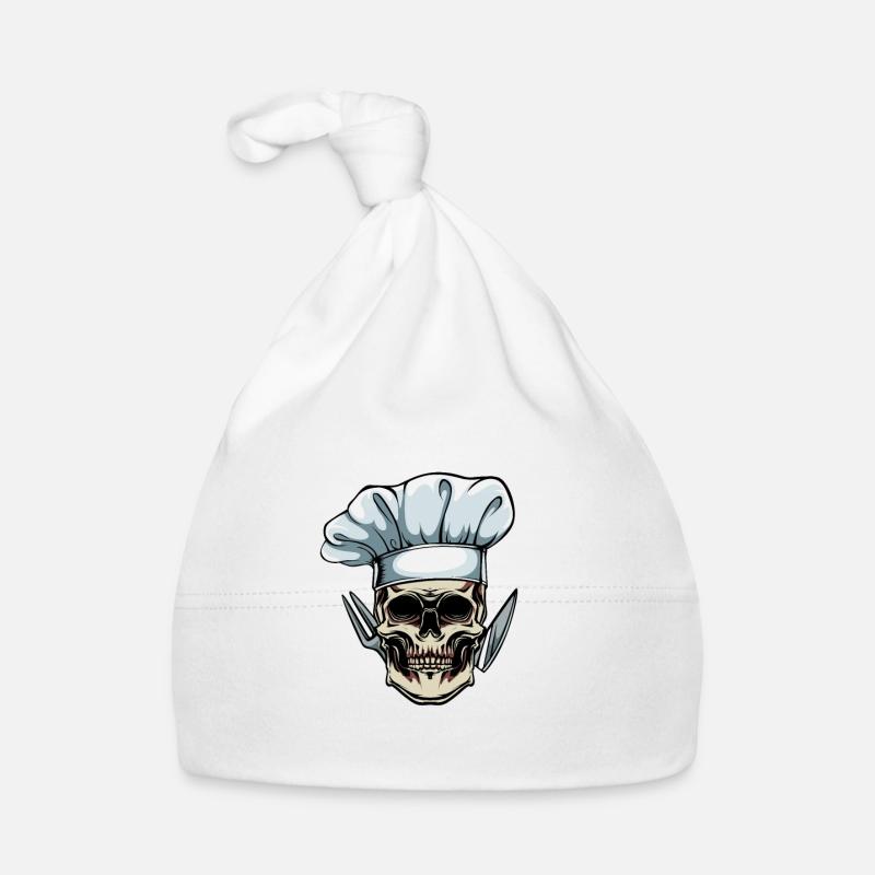 Totenkopf Chefkoch Kochen Küchenchef Baby Bio-Mütze