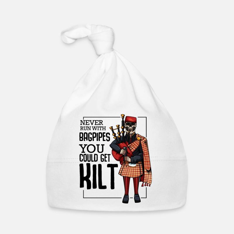 Cadeau de Kilt avec une tête de cornemuse cool Bonnet bio Bébé