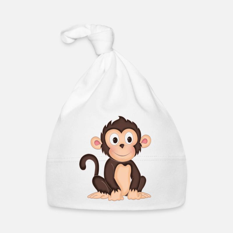 Singe - Singe mignon - design Bonnet bio Bébé